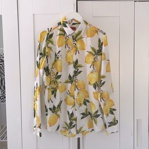 Men’s vintage lemon print button down.